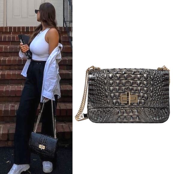 Brahmin Rosalie Leather Crossbody Bag Norcturnal Melbourne Charcoal Gray - Picture 1 of 16